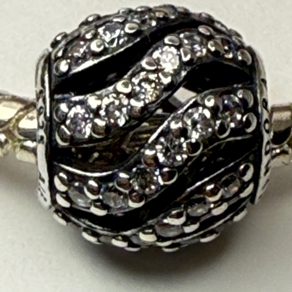 Pandora Openwork Swirl Pavé CZ Charm Sterling ALE S925 - Picture 7 of 8